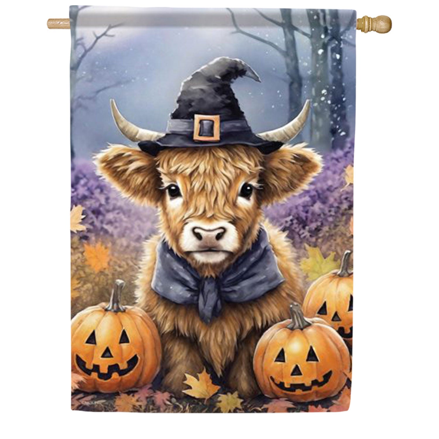 Pumpkin Cow House Flag
