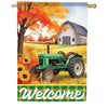 Green Tractor House Flag