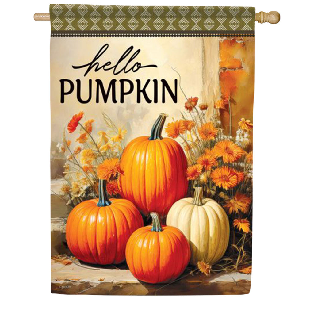 Hello Pumpkin Steps House Flag