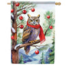 Christmas Owl House Flag