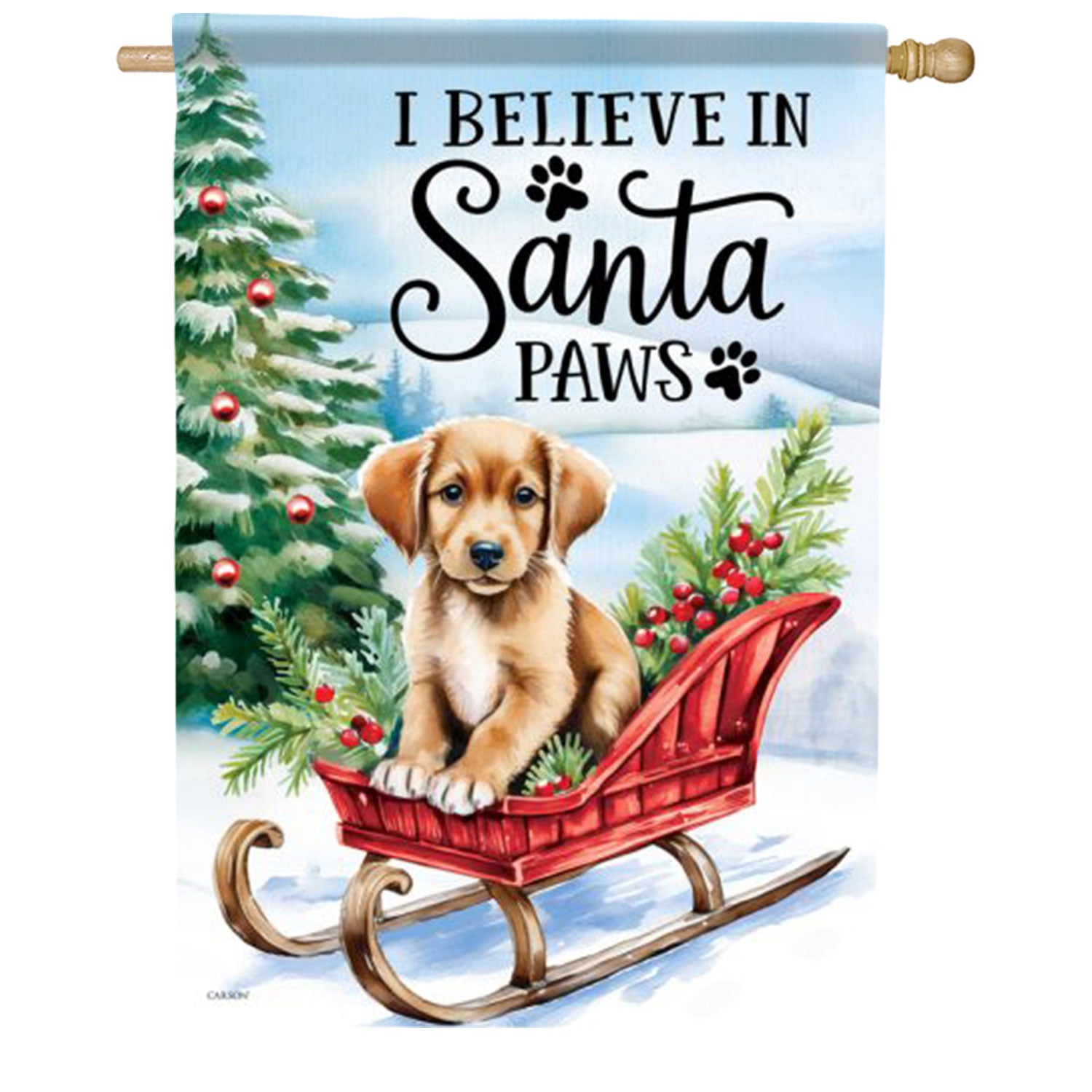 Santa Paws Pup House Flag