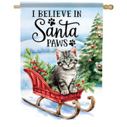 Carson Santa Paws Kitten House Flag