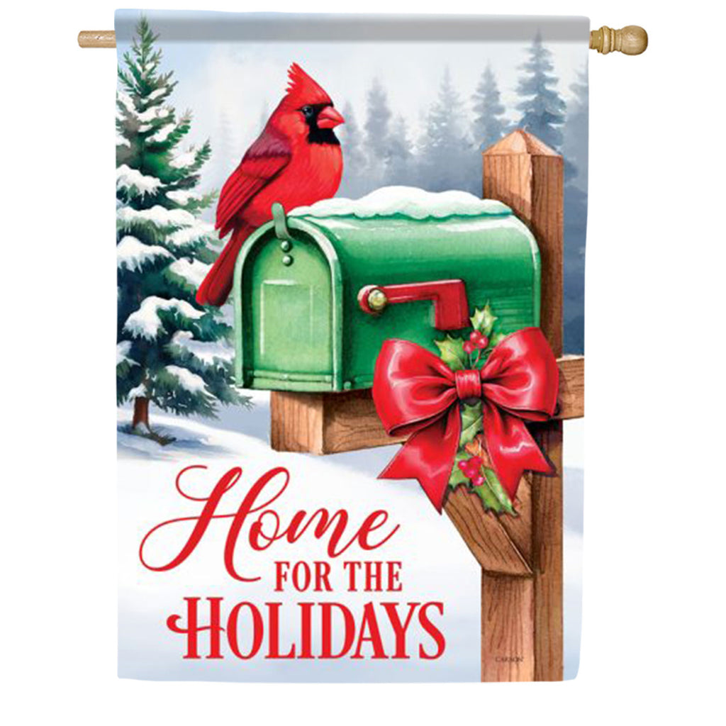 Cardinal Mailbox Home For The Holidays House Flag