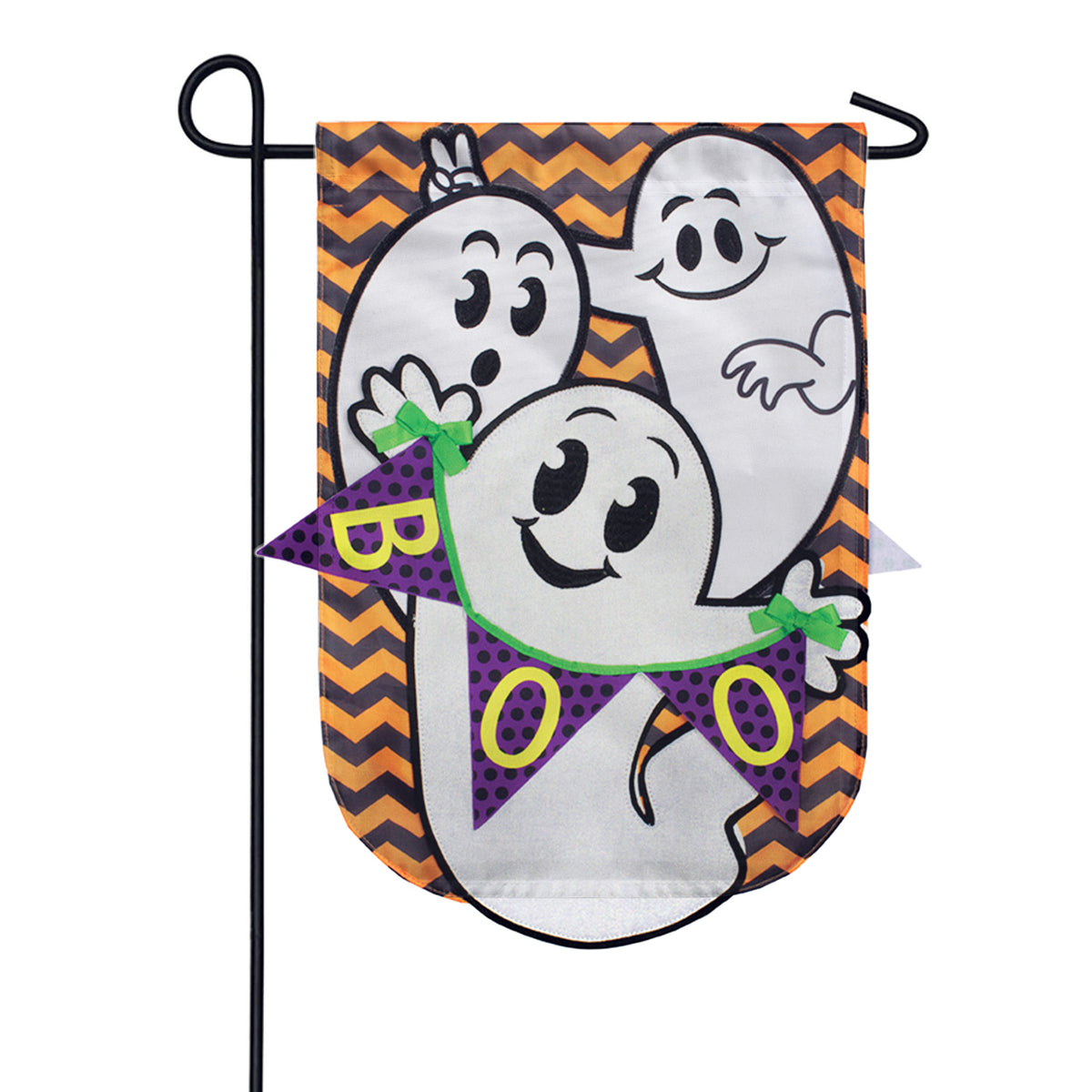 Carson Silly Ghost Trio Double Applique Garden Flag