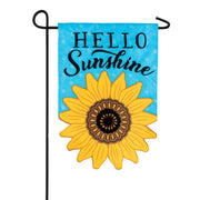 Carson Hello Sunshine Applique Garden Flag