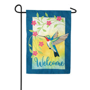 Carson Applique Garden Flag - Welcome Hummingbird