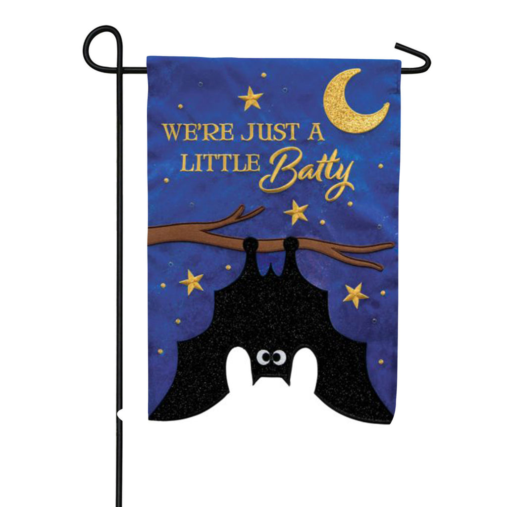 Little Bat Applique Garden Flag