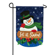 Carson Let It Snow Applique Garden Flag