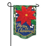 Carson Poinsettia Applique Garden Flag
