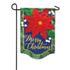 Poinsettia Merry Christmas Applique Garden Flag