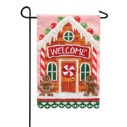 Carson Welcome Gingerbread Applique Garden Flag