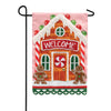 Welcome Gingerbread House Applique Garden Flag