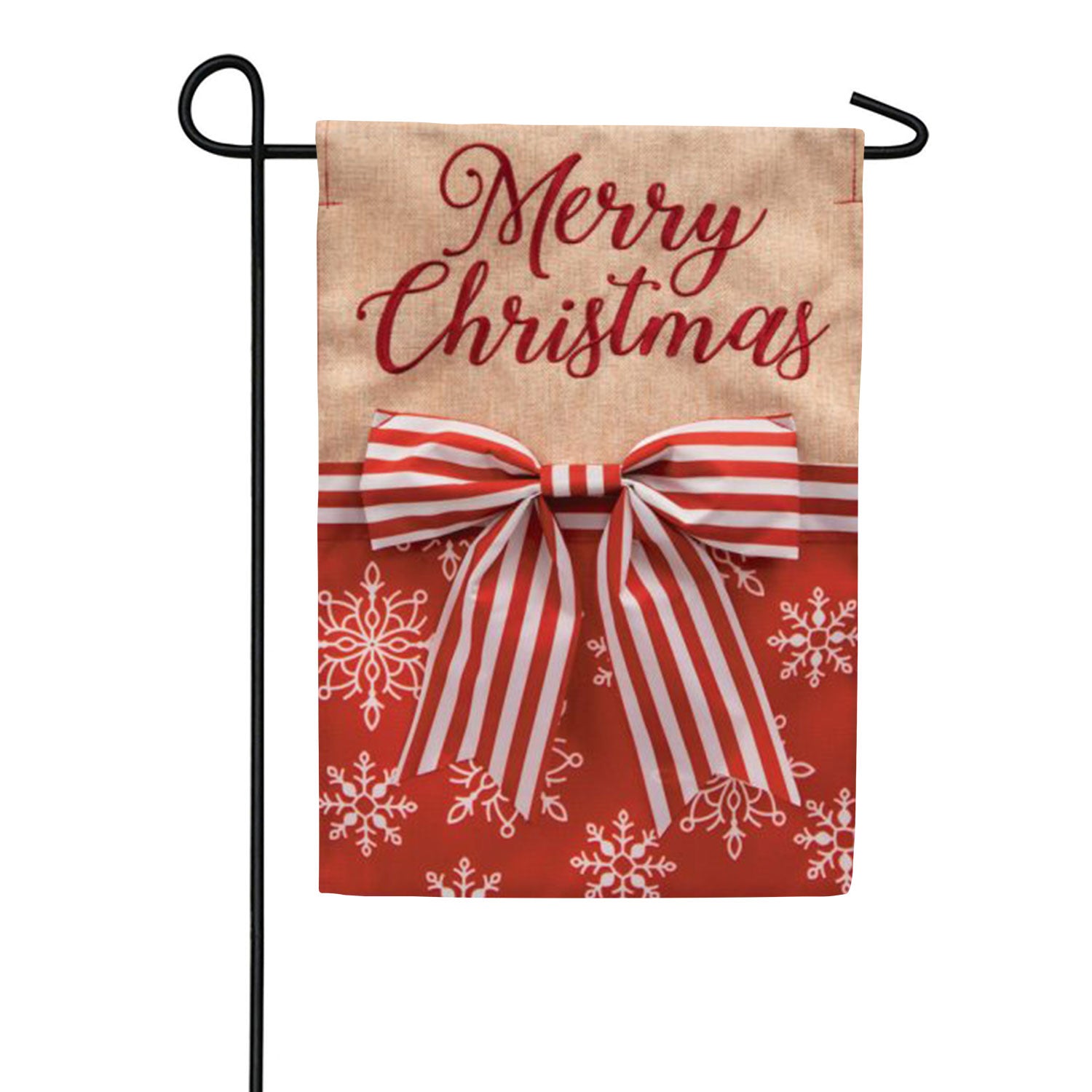 Merry Bow Applique Garden Flag