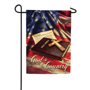 Custom Decor God And Country Garden Flag