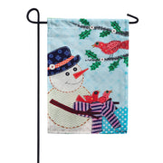 Custom Decor Snowman With Nest Appliqued Garden Flag