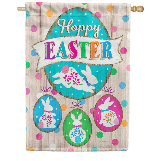 Custom Decor Wooden Easter House Flag