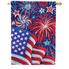 Custom Decor Fireworks And Flag House Flag