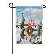 Custom Decor Winter Sled Garden Flag