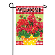 Custom Decor Geranium Gingham Garden Flag