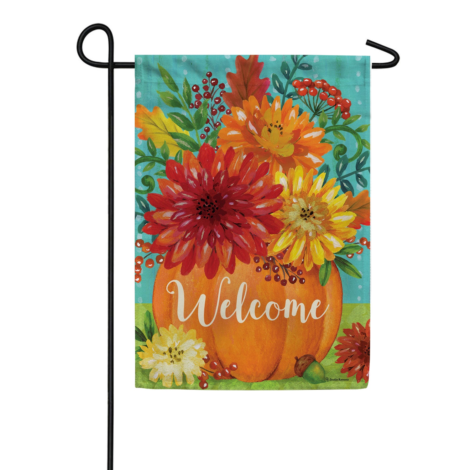 Custom Decor Pumpkins & Mums Garden Flag