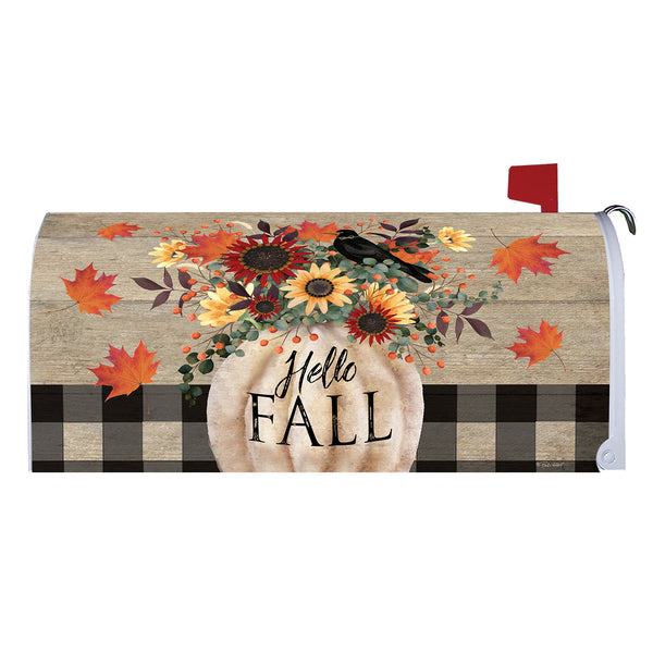 Custom Decor Pumpkin & Crow Mailbox Cover