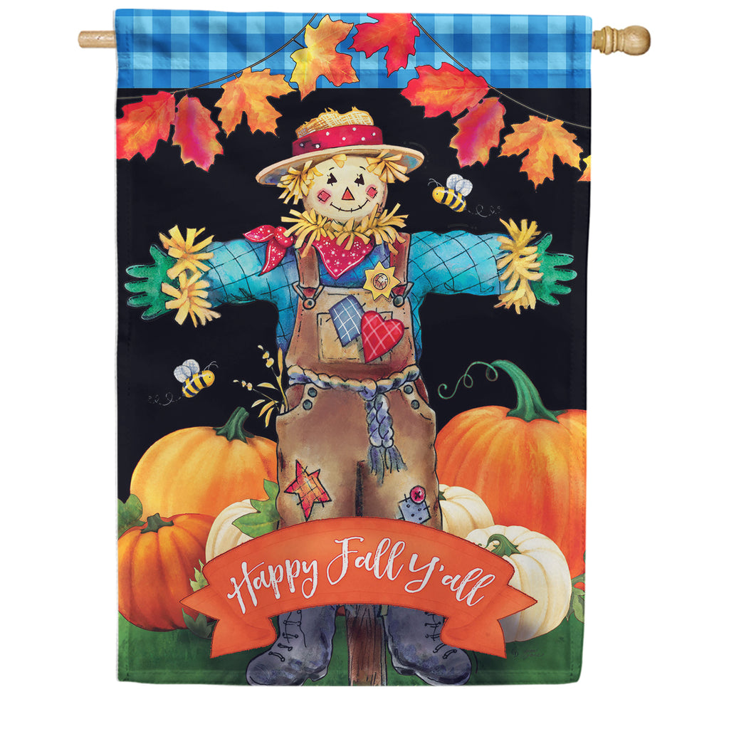 Custom Decor Scarecrow on Black House Flag