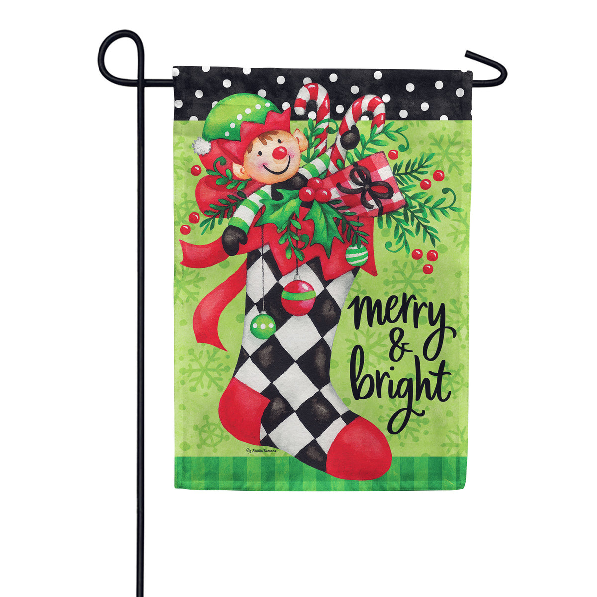 Evergreen Seasons Greetings Applique Garden Flag