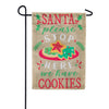 Custom Decor Burlap Garden Flag - Santa Cookies