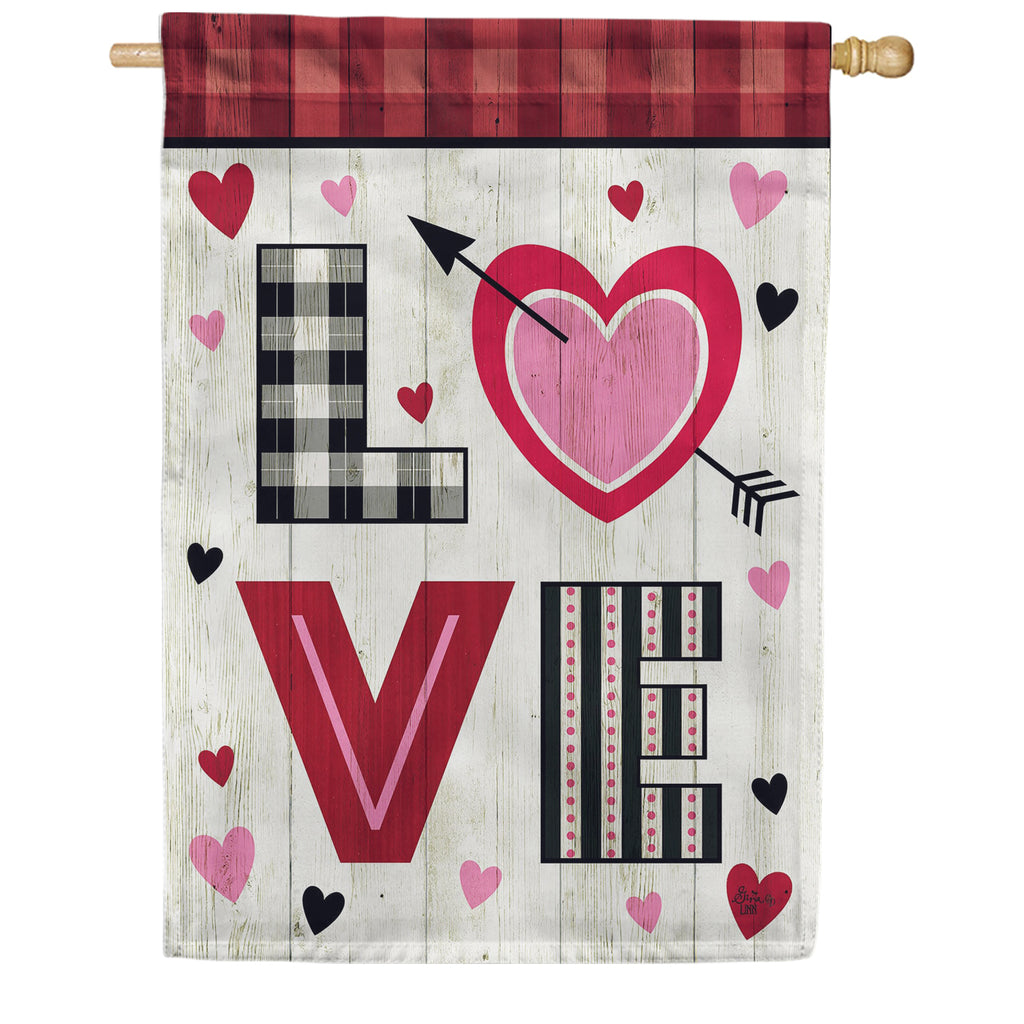 Custom Decor Love Valentine House Flag
