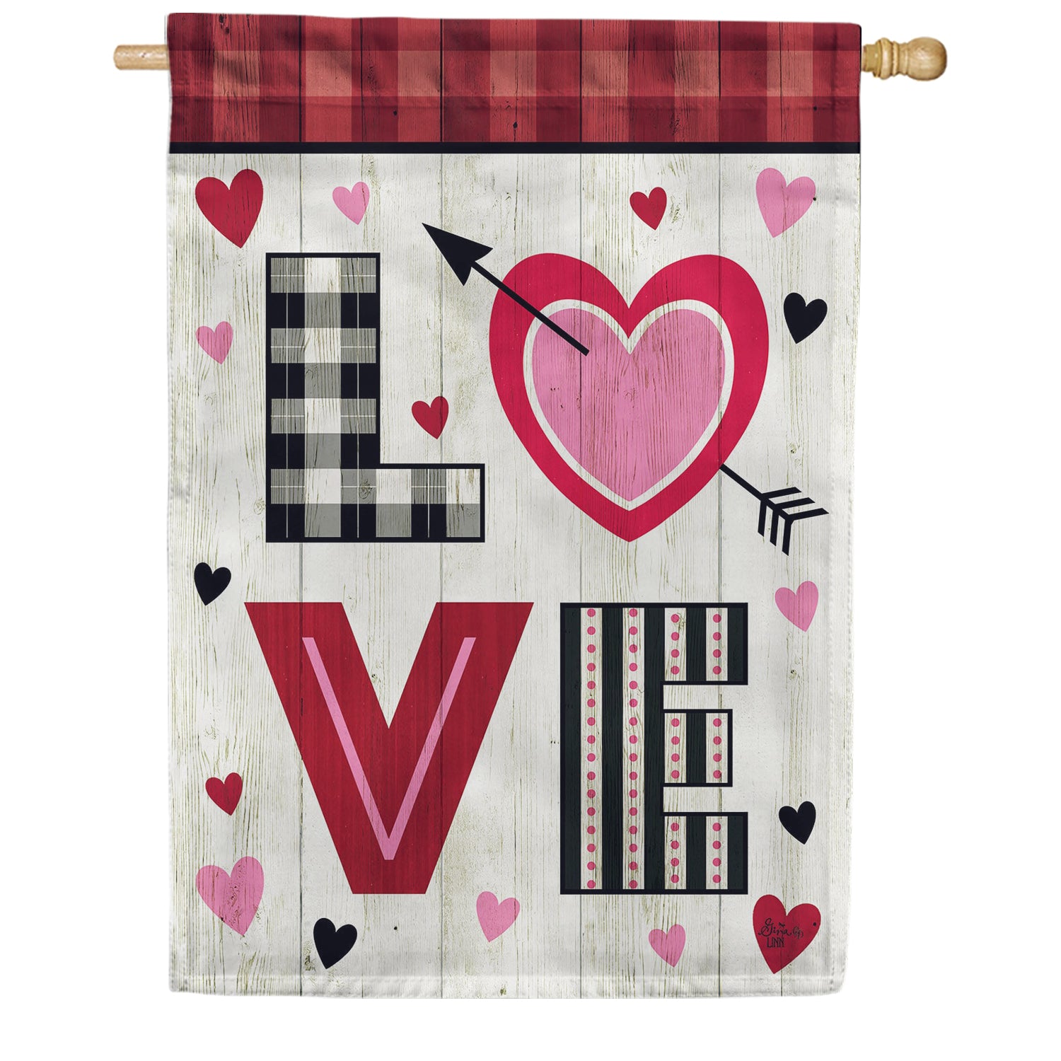 Custom Decor Love Valentine House Flag