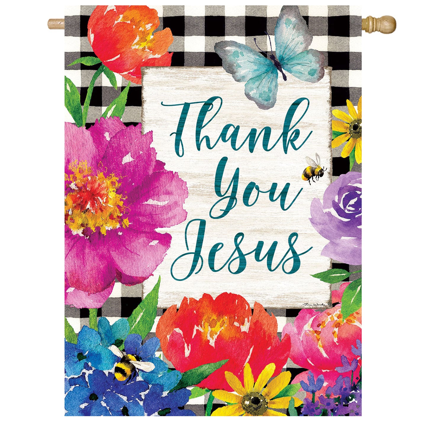 Custom Decor Thank you Jesus House Flag
