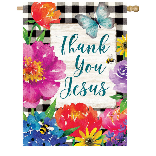 Custom Decor Thank you Jesus House Flag