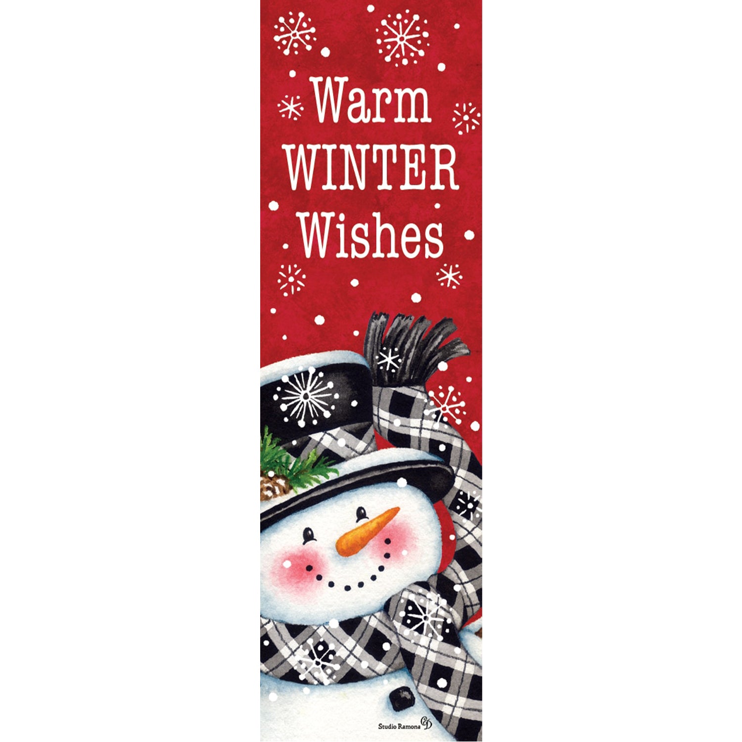 Custom Decor Plant Expressions Magnet - Black & Red Snowman