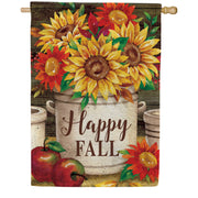 Custom Decor Sunflower Crock House Flag