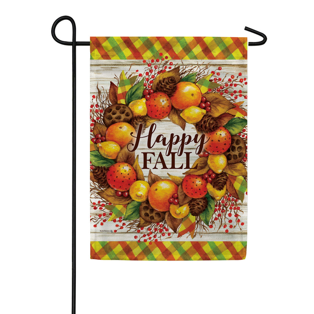 Custom Decor Citrus Wreath Garden Flag