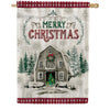 Custom Decor Merry Christmas Barn House Flag