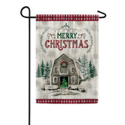 Custom Decor Merry Christmas Barn Garden Flag