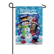 Custom Decor Truck & Snowman Garden Flag