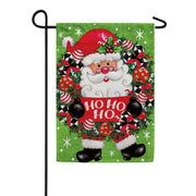 Custom Decor Santa Wreath Garden Flag