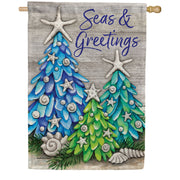 Custom Decor Sea Glass Tree House Flag