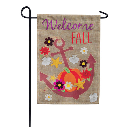 Custom Decor Burlap Garden Flag - Fall Anchor