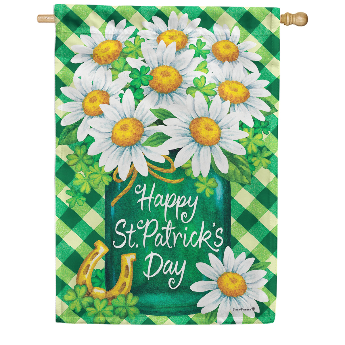Custom Decor St. Pat's Sunflowers House Flag