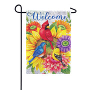 Custom Decor Birds & Flowers Garden Flag