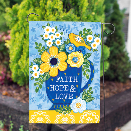 Custom Decor Faith, Hope, Love Garden Flag