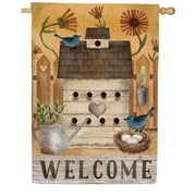 Custom Decor Spring Birdhouse Welcome House Flag