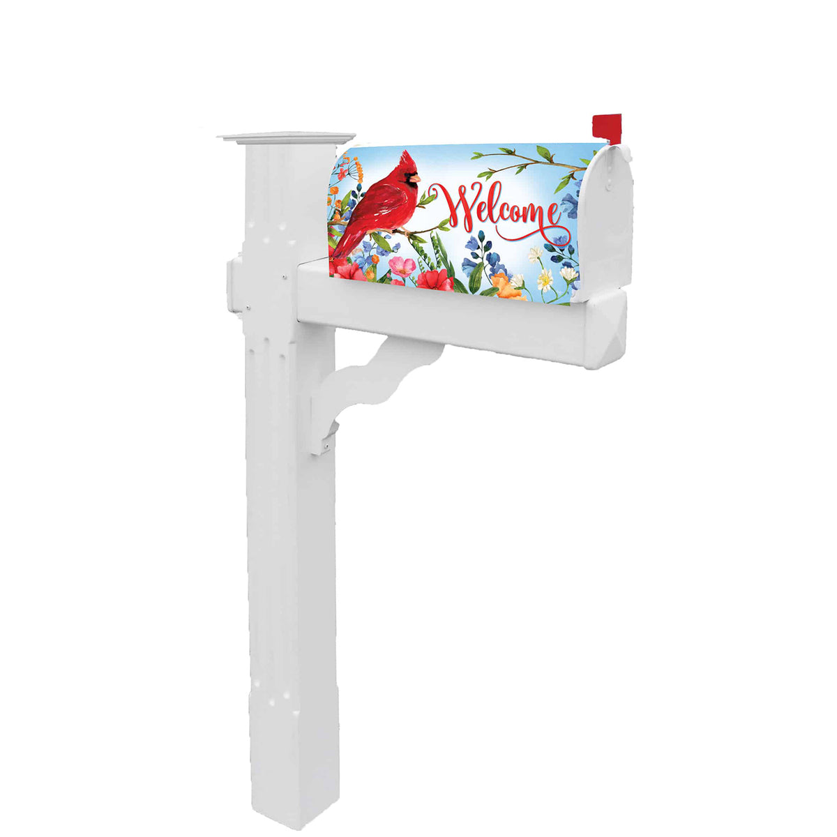 Custom Decor Cardinal Wildflowers Mailbox Cover