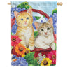 Custom Decor Garden Kittens House Flag