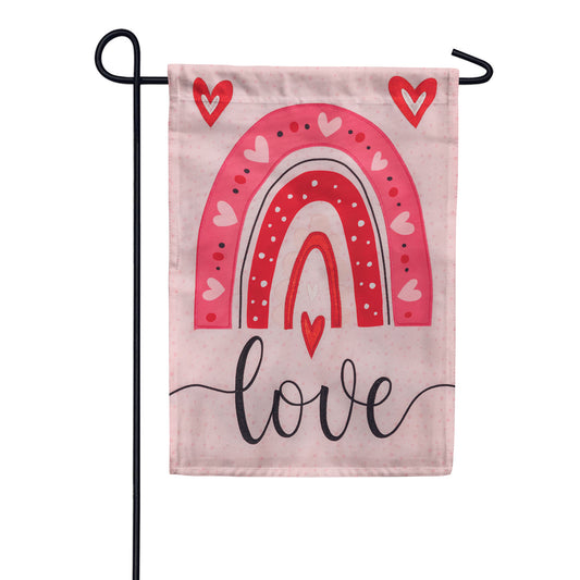 Custom Decor Love Rainbow Applique Garden Flag