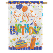 Custom Decor Happy Birthday Party House Flag