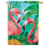Custom Decor Flamingos House Flag